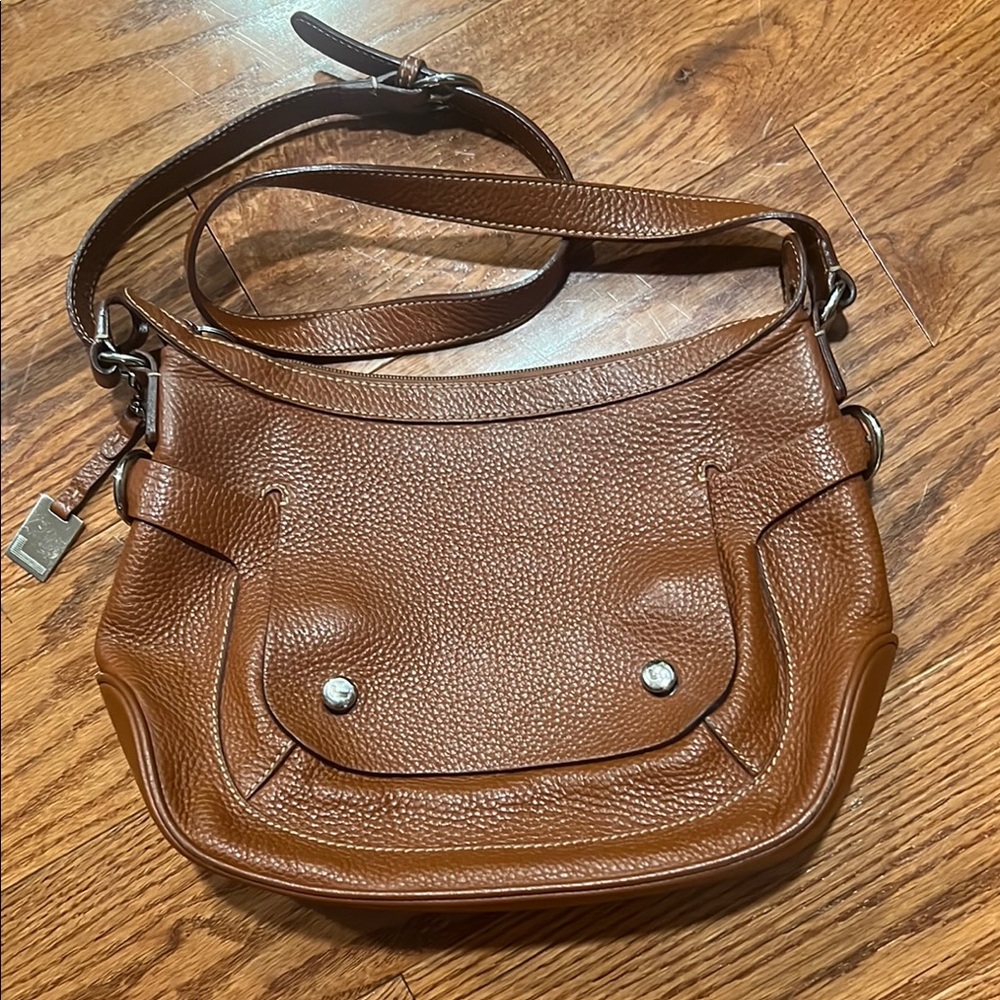 Lancel Paris brown leather shoulder bag
